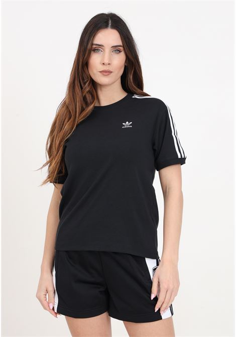 T-shirt da donna nera 3 stripes ADIDAS ORIGINALS | T-shirt | IU2420.