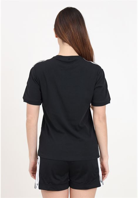 T-shirt da donna nera 3 stripes ADIDAS ORIGINALS | IU2420.