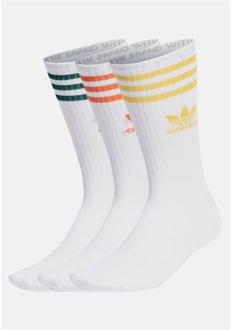 Set of three pairs of white yellow orange and green men's women's socks ADIDAS ORIGINALS | IU2661.