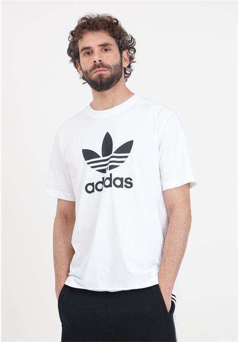 T-shirt da uomo bianca e nera Adicolor trefoil ADIDAS ORIGINALS | T-shirt | IV5353.