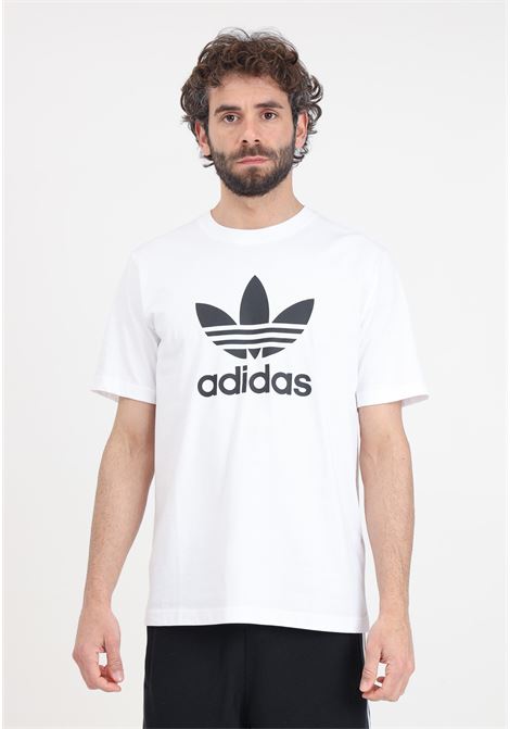 T-shirt da uomo bianca e nera Adicolor trefoil ADIDAS ORIGINALS | IV5353.