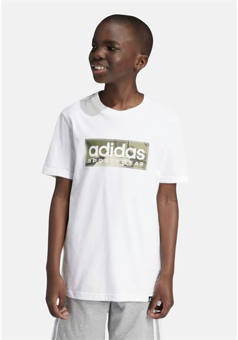 T-shirt a manica corta bianca da bambino con stampa logo ADIDAS ORIGINALS | T-shirt | IW1372.