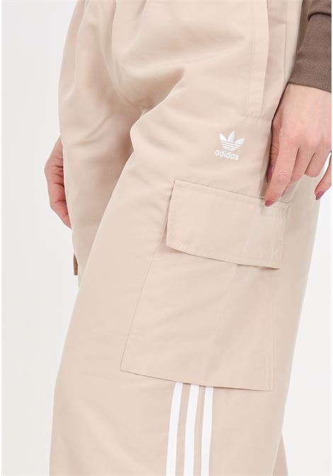 Beige and white Adicolor Cargo women's trousers ADIDAS ORIGINALS | Pants | IZ0717.