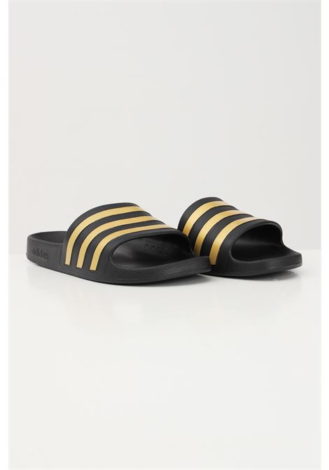 Adilette aqua black and gold men's and women's slippers ADIDAS PERFORMANCE | EG1758.