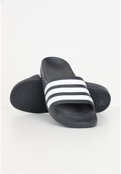 Adilette aqua black and white slippers for boys and girls ADIDAS PERFORMANCE | F35556.