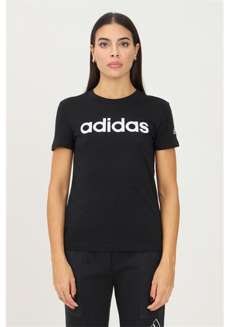 Black women's loungewear essentials slim t-shirt with logo ADIDAS PERFORMANCE | GL0769.