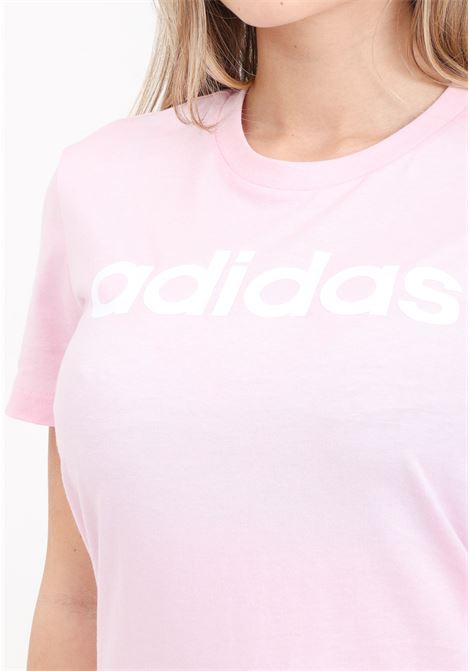 T-shirt donna rosa con stampa logo sul petto in bianco ADIDAS PERFORMANCE | GL0771.