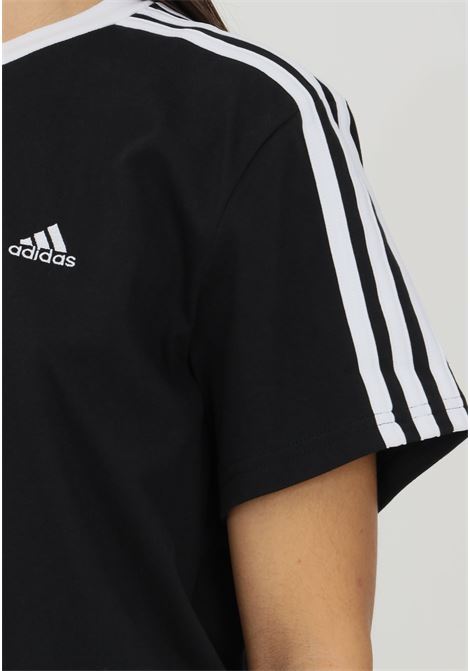 Essentials 3-stripes black women's t-shirt with contrasting bands ADIDAS PERFORMANCE | GS1379.