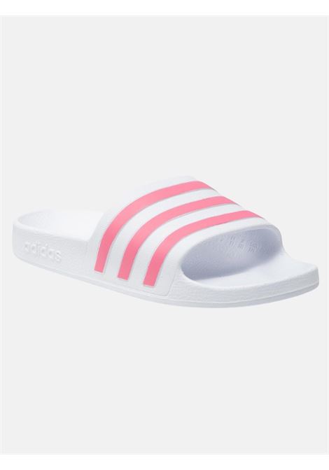 White 3 pink stripes slippers for women ADIDAS PERFORMANCE | Slippers | GZ5237.