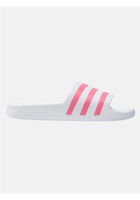 White 3 pink stripes slippers for women ADIDAS PERFORMANCE | Slippers | GZ5237.