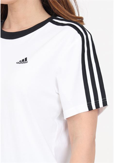 T-shirt da donna bianca Essentials 3 stripes ADIDAS PERFORMANCE | H10201.