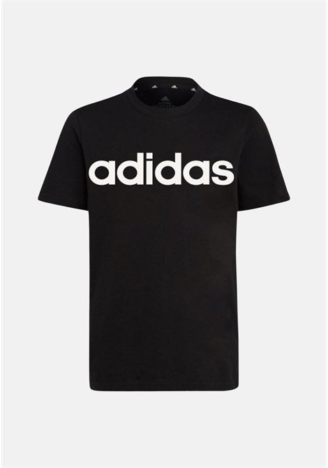 T-shirt bambino bambina nera stampa logo a contrasto ADIDAS PERFORMANCE | HR6400.