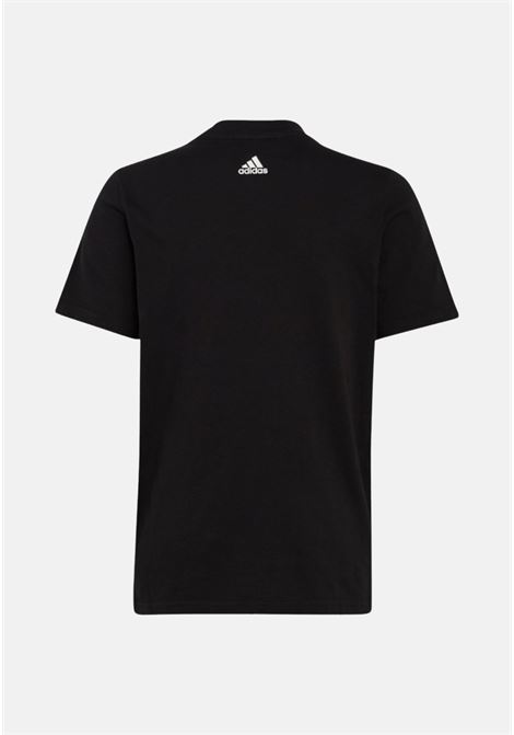 T-shirt bambino bambina nera stampa logo a contrasto ADIDAS PERFORMANCE | HR6400.