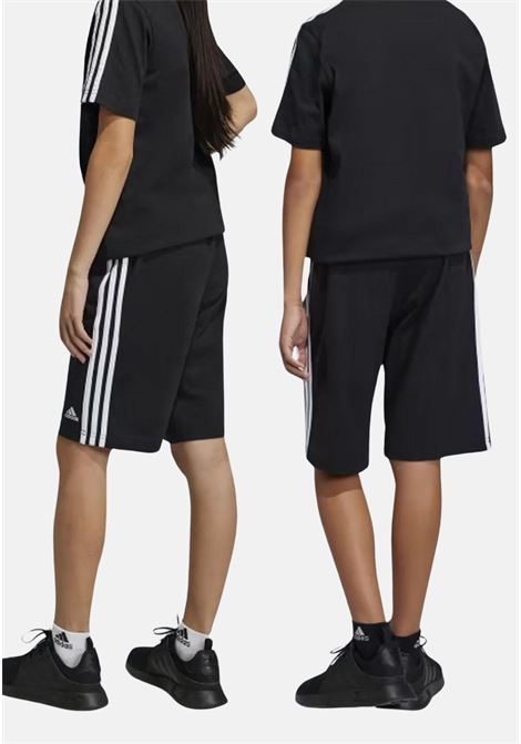 Shorts bambino bambina bianchi e neri Essentials 3 stripes ADIDAS PERFORMANCE | Shorts | HY4714.