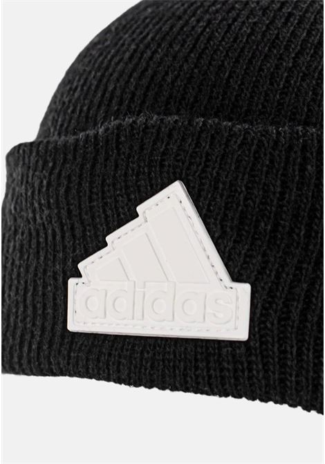 Black beanie with rubberized logo for men and women ADIDAS PERFORMANCE | Hats | IB2648.