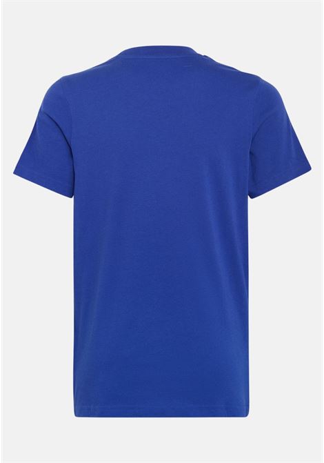 T-shirt bambino bambina blu e bianca Essentials 3 stripes ADIDAS PERFORMANCE | IC0604.