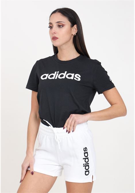 Shorts da donna bianchi stampa logo in nero sul davanti ADIDAS PERFORMANCE | IC6875.