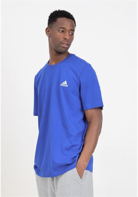T-shirt da uomo blu con ricamo logo in bianco ADIDAS PERFORMANCE | T-shirt | IC9284.