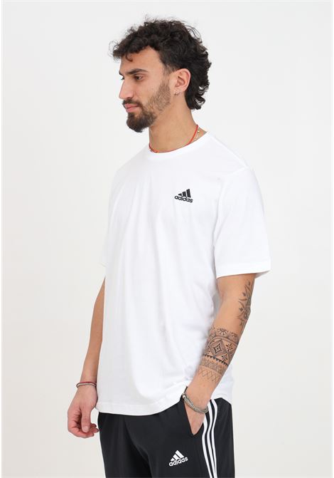 T-shirt bianca da uomo Essentials single jersey embroidered ADIDAS PERFORMANCE | IC9286.