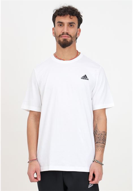 T-shirt bianca da uomo Essentials single jersey embroidered ADIDAS PERFORMANCE | T-shirt | IC9286.