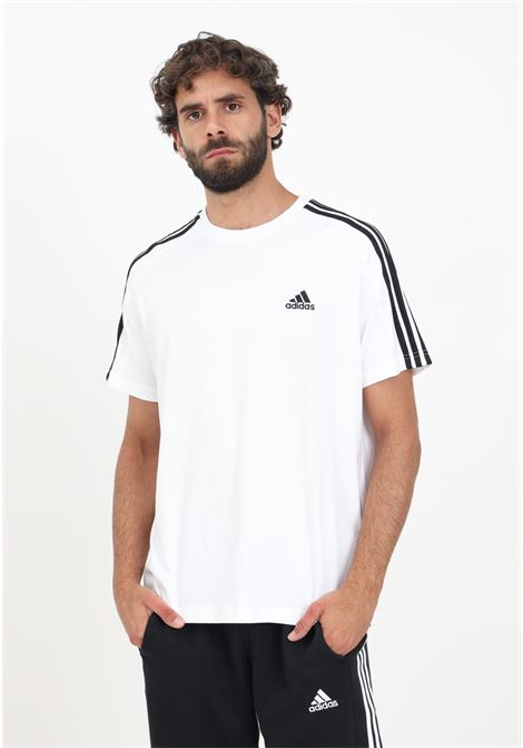 T-shirt Essentials Signle Jersey 3-Stripes bianca da uomo ADIDAS PERFORMANCE | T-shirt | IC9336.