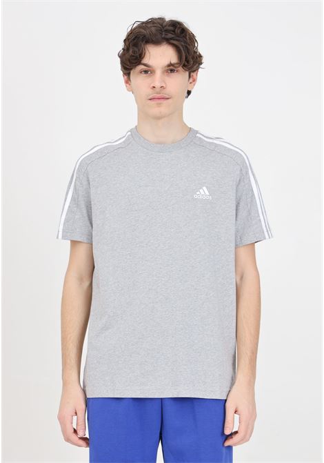 T-shirt uomo grigia e bianca Essentials single jersey 3-stripes ADIDAS PERFORMANCE | T-shirt | IC9337.