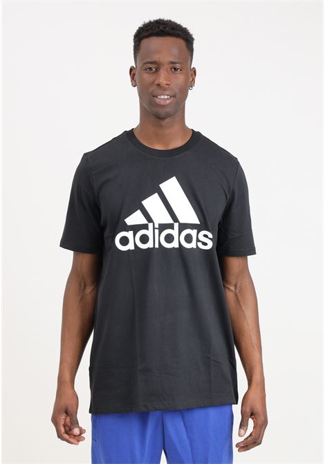 T-shirt nera da uomo modello Essentials Single Jersey Big Logo ADIDAS PERFORMANCE | T-shirt | IC9347.