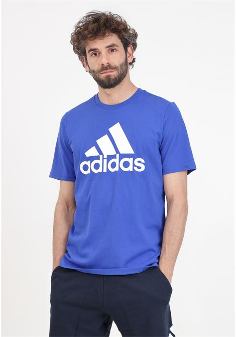 T-shirt da uomo blu Essentials single jersey big logo ADIDAS PERFORMANCE | T-shirt | IC9351.