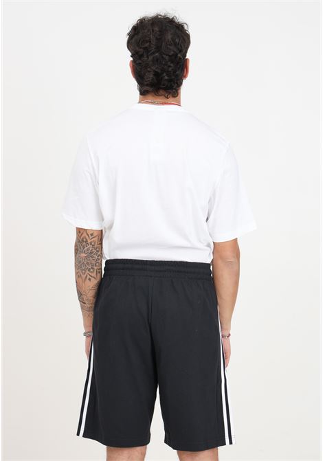 Shorts da uomo neri Essentials single jersey 3-stripes ADIDAS PERFORMANCE | Shorts | IC9382.