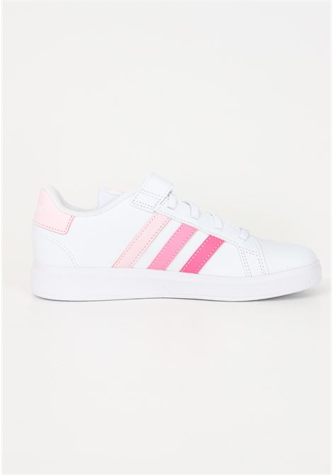 Sneakers bianche con stripes rosa da bambina Grand Court ADIDAS PERFORMANCE | Sneakers | IG4838.