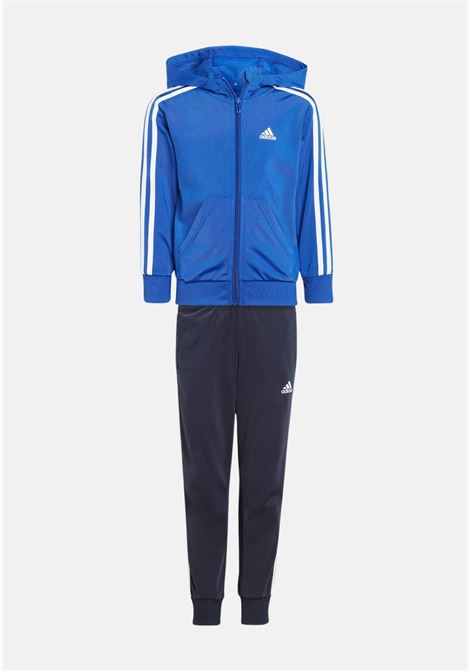 Black and blue Essentials 3-stripes shiny baby girl tracksuit ADIDAS PERFORMANCE | IJ6359.