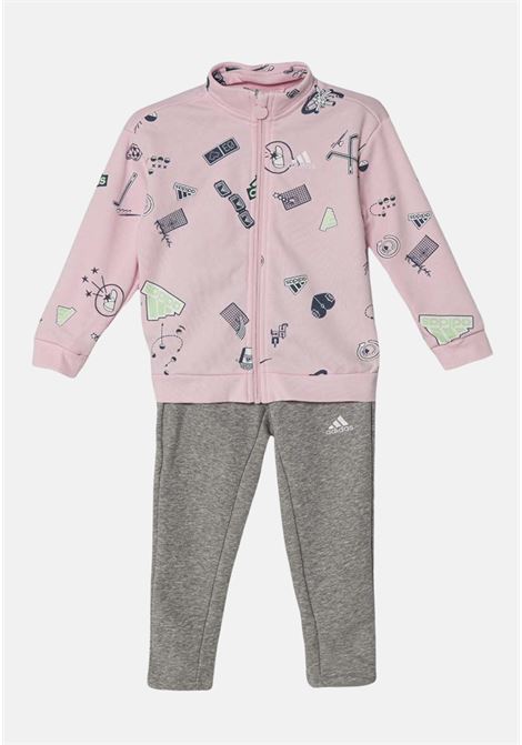 Little brand love pink and gray girl's tracksuit ADIDAS PERFORMANCE | IN3304.