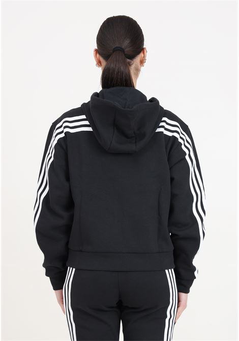 Black and white women's future icons 3 stripes full zip hoodie ADIDAS PERFORMANCE | IN9475.