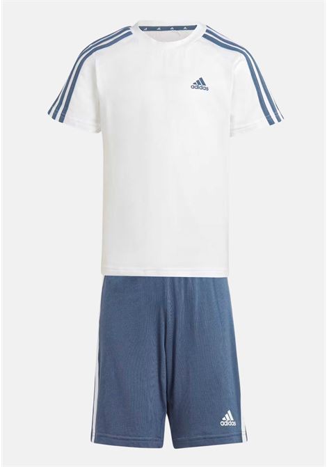 White and blue Essentials 3 stripes baby girl outfit ADIDAS PERFORMANCE | IQ4091.