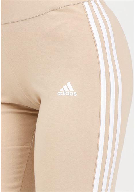 Beige and white women's leggings loungwear 3 stripes ADIDAS PERFORMANCE | Leggings | IR5346.