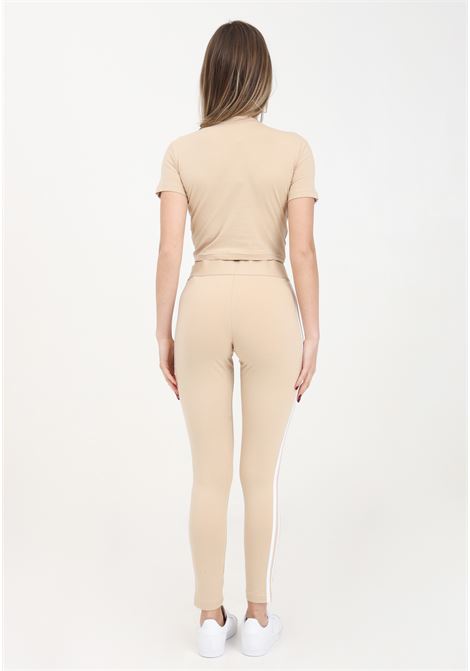 Beige and white women's leggings loungwear 3 stripes ADIDAS PERFORMANCE | Leggings | IR5346.
