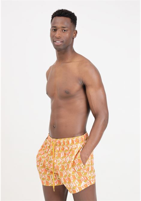Farm rio men's swim shorts 3 stripes clx Victory gold chalk white ADIDAS PERFORMANCE | Beachwear | IR6199.