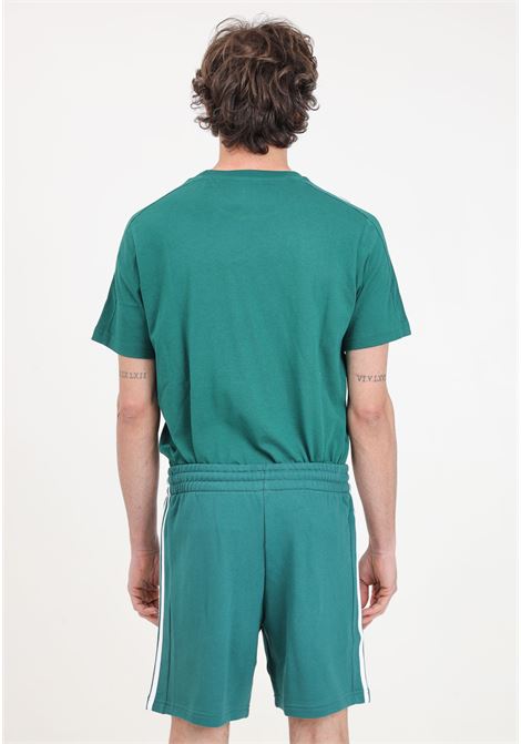 Shorts da uomo verdi e bianchi Essentials french terry 3 stripes ADIDAS PERFORMANCE | Shorts | IS1342.