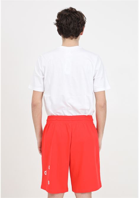 Shorts rossi da uomo con patch logo e lettering logo cucito ADIDAS PERFORMANCE | Shorts | IS2004.
