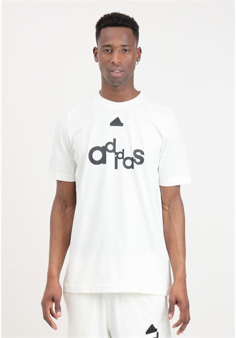 White graphic print fleece tee men's t-shirt ADIDAS PERFORMANCE | T-shirt | IS2010.