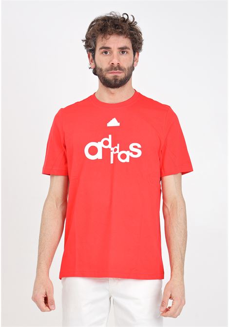 T-shirt da uomo rossa Graphic print fleece tee ADIDAS PERFORMANCE | T-shirt | IS2013.