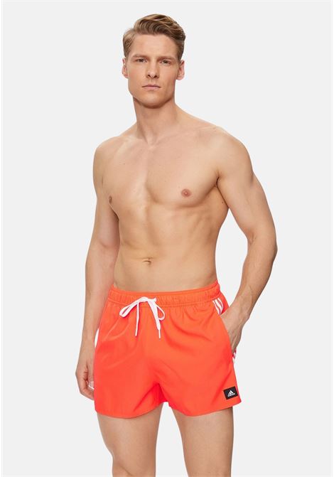 Fluo red men's swim shorts with 3 stripes clx ADIDAS PERFORMANCE | Beachwear | IS2053.