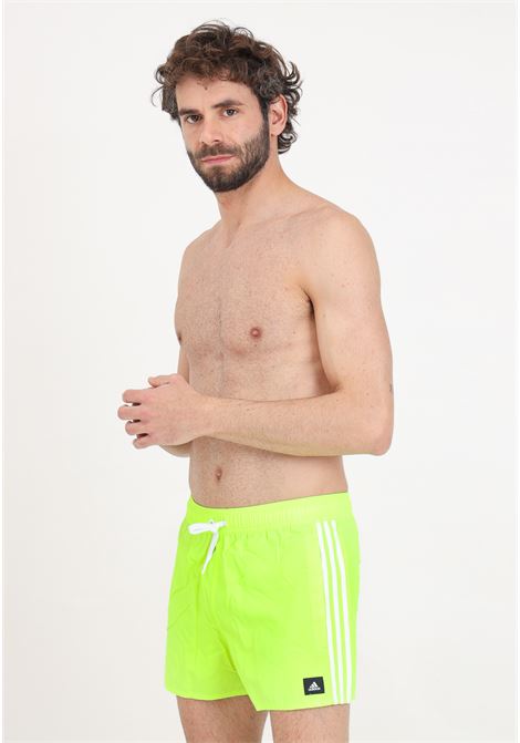 Shorts mare da uomo giallo fluo 3 stripes clx ADIDAS PERFORMANCE | Beachwear | IS2054.