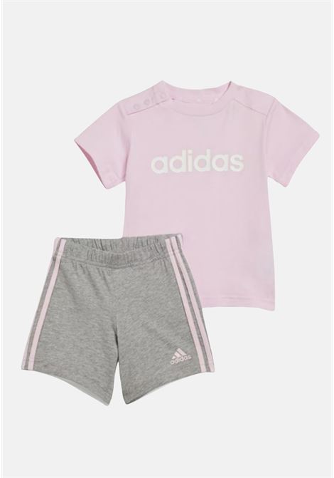 Pink and gray baby girl outfit Ess Lineage organic ADIDAS PERFORMANCE | IS2496.