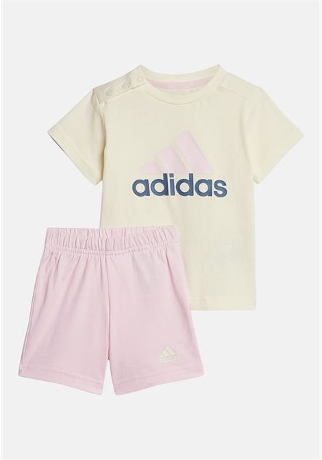 Essentials organic baby outfit in cream and pink ADIDAS PERFORMANCE | IS2513.