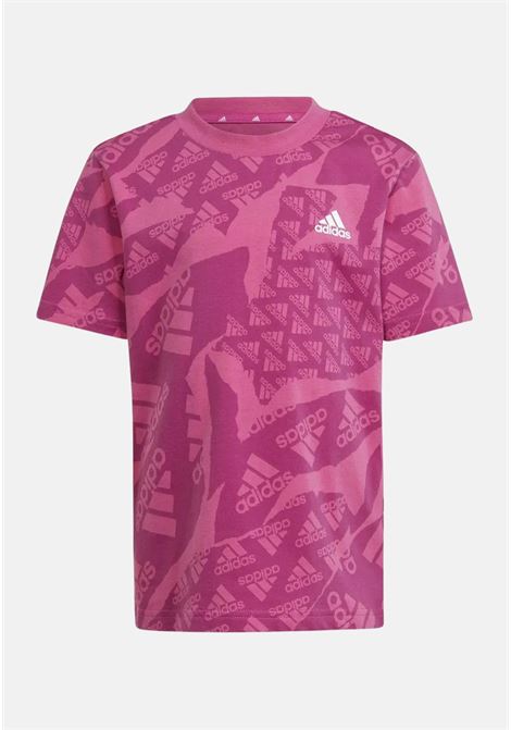 T-shirt bambino bambina rosa e fucsia logo allover ADIDAS PERFORMANCE | T-shirt | IS2562.