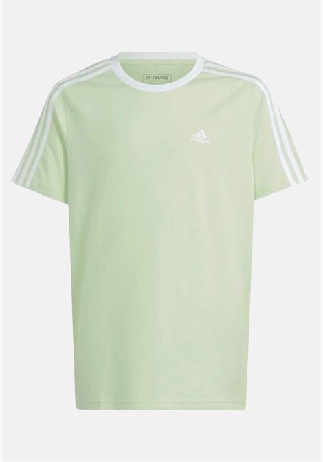 T-shirt bambino bambina verde e bianca Essentials 3-stripes ADIDAS PERFORMANCE | IS2630.