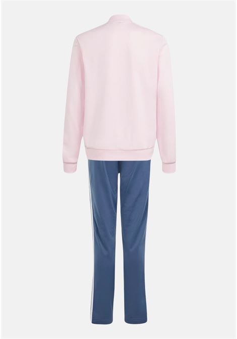 Pink and blue girl's tracksuit with white side stripes ADIDAS PERFORMANCE | IS2637.