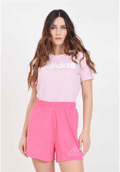 Pink women's shorts with multicolor micro stitching ADIDAS PERFORMANCE | IS3903.