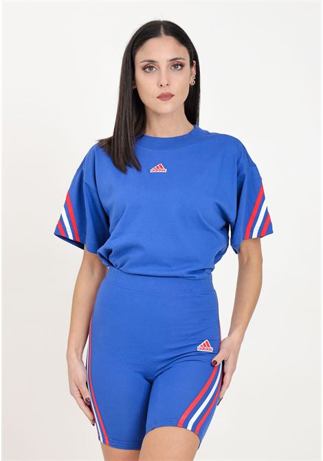3 stripes future icons women's t-shirt blue ADIDAS PERFORMANCE | IS8340.